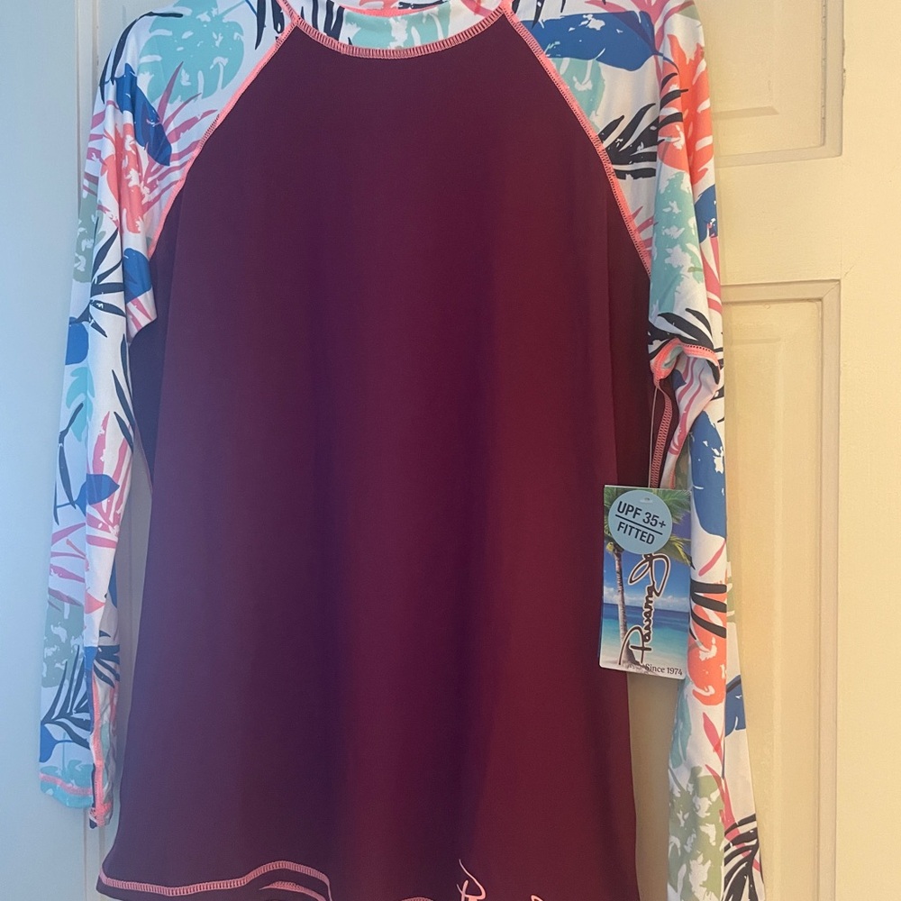 Panama Jack Colorful Long Sleeve Rash Guard woman’s XL